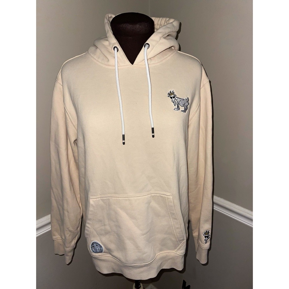 GOAT USA Beige Pullover Hoodie M Unisex Adult Embroidered Logo Fleece Pockets